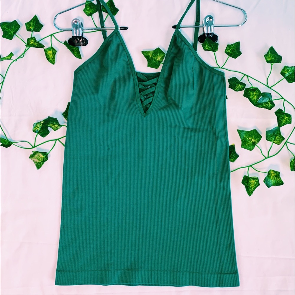 Free People Green Tank Under shirt